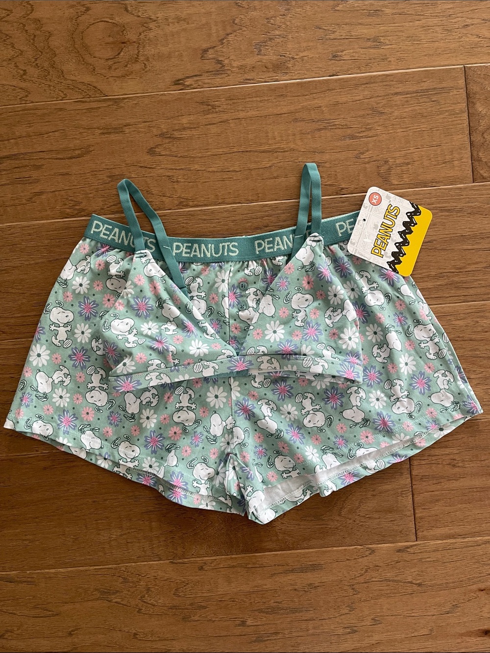 Peanuts Snoopy Bra & Short Boxer Set XS NWT